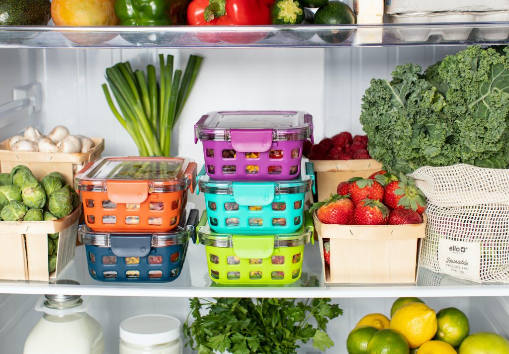 Organised food in fridge